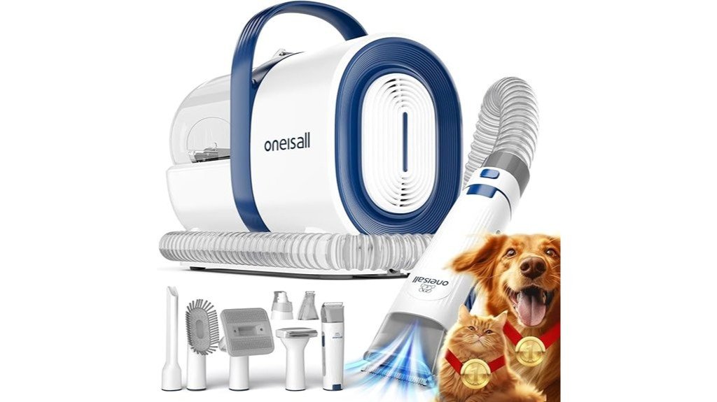 grooming vacuum with clipper
