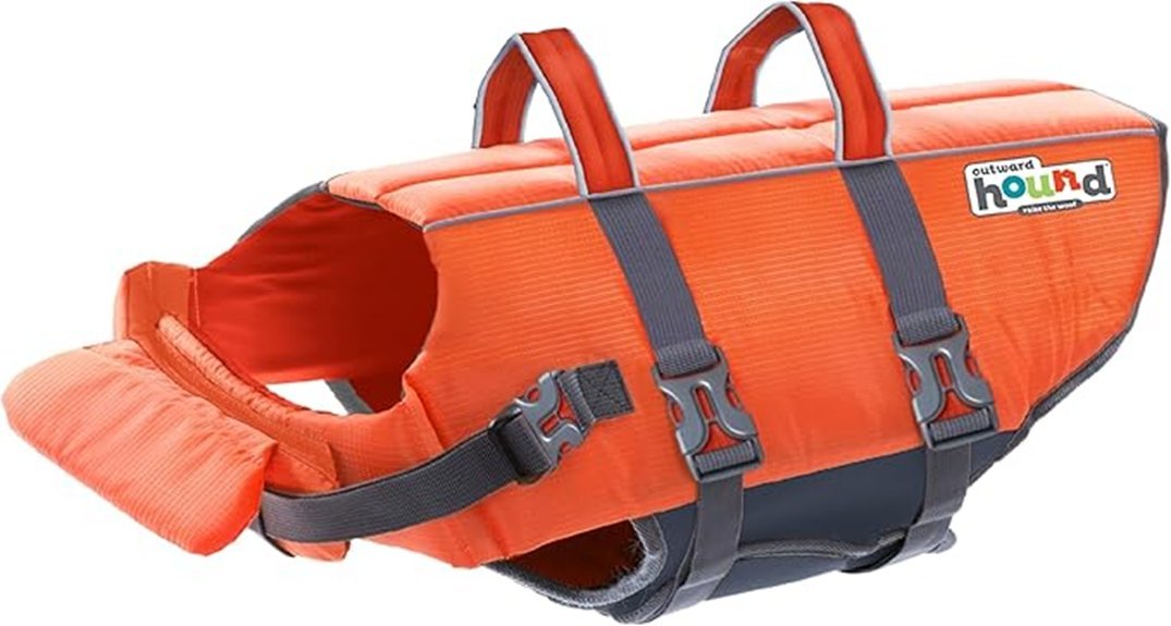 large orange dog life jacket