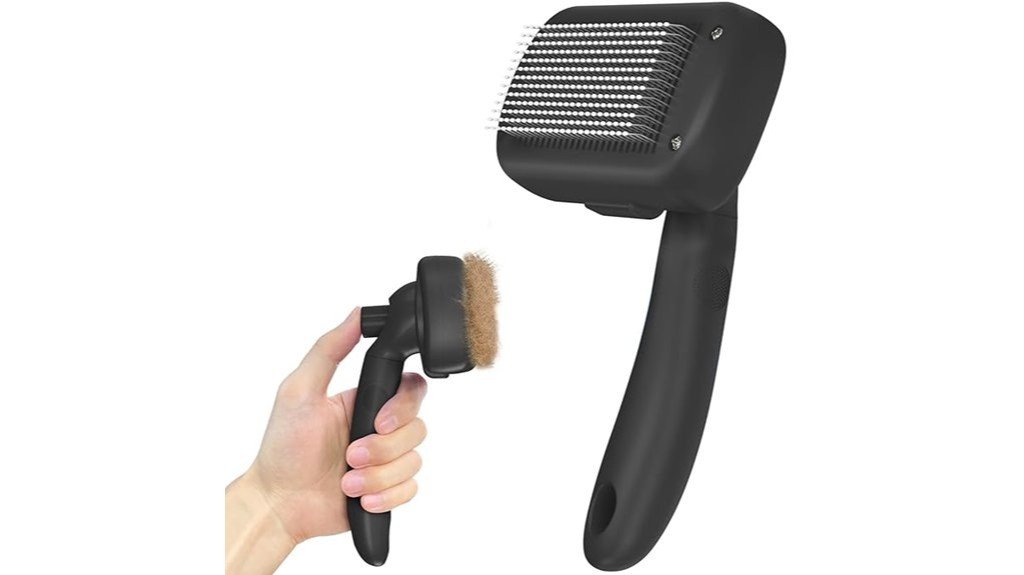 self cleaning pet grooming tool